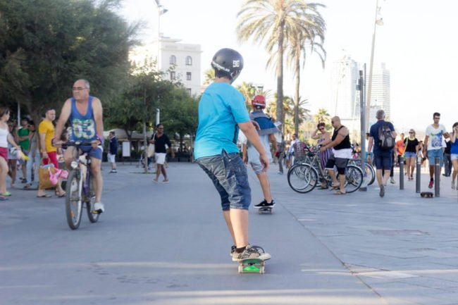 Clases de skate promocionales en Boardriders Barceloneta