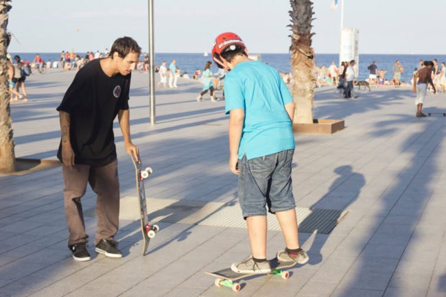 Clases de skate promocionales en Boardriders Barceloneta