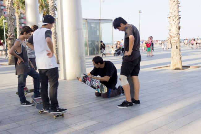 Clases de skate promocionales en Boardriders Barceloneta