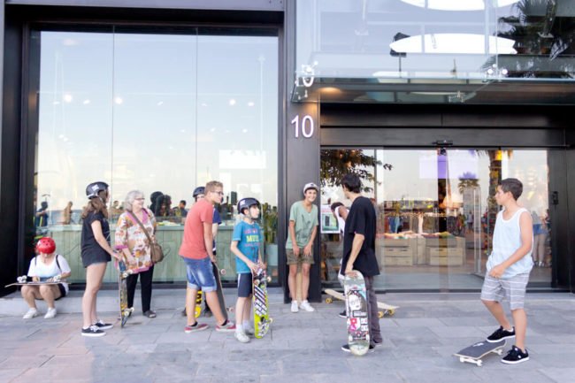 Clases de skate promocionales en Boardriders Barceloneta
