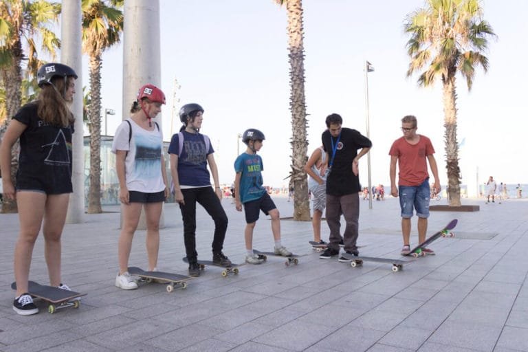 Clases de skate promocionales en Boardriders Barceloneta